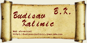 Budisav Kalinić vizit kartica